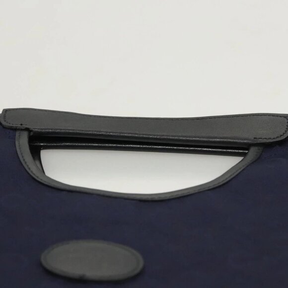 CELINE C Sulky Hand Bag Canvas Navy Auth ti3127 - Picture 9 of 16